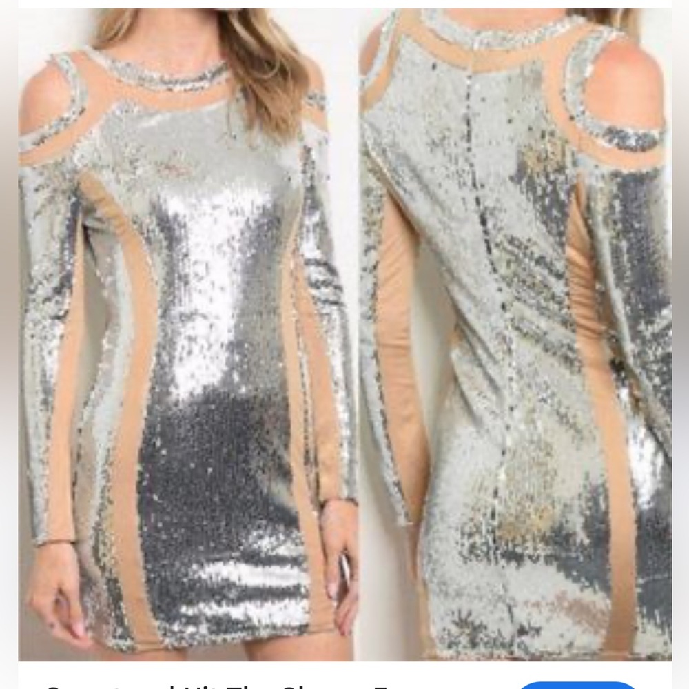 Seek the Label Dress size Medium - NWT Silver Sequin